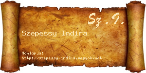 Szepessy Indira névjegykártya